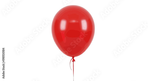 A vibrant red heart-shaped balloon floating gently in the air isolated on transparent background, Vector