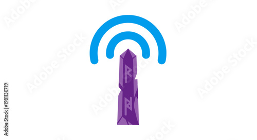 Purple candy bar with blue WiFi signal.