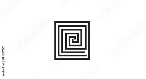Geometric pattern with square maze design.