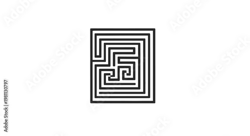 A black and white maze design.