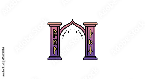 Ornate architectural design element illustration.