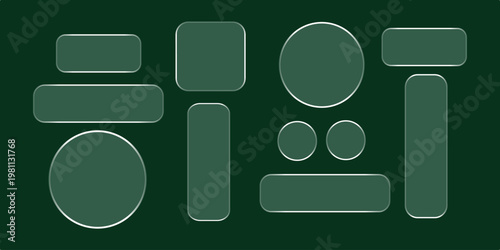 Modern UI Button Shapes Set Rounded Rectangle Circle Interface Elements
