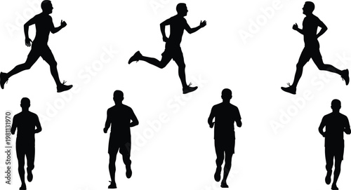 Comprehensive aviation silhouette set, black vector icons of military fighter jets, helicopters, commercial airliners, and vintage biplanes isolated on white.