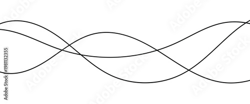 Digital graphical abstract background. Curved thin wavy line background for artist. Thin line wavey background on isolated white background. eps10.