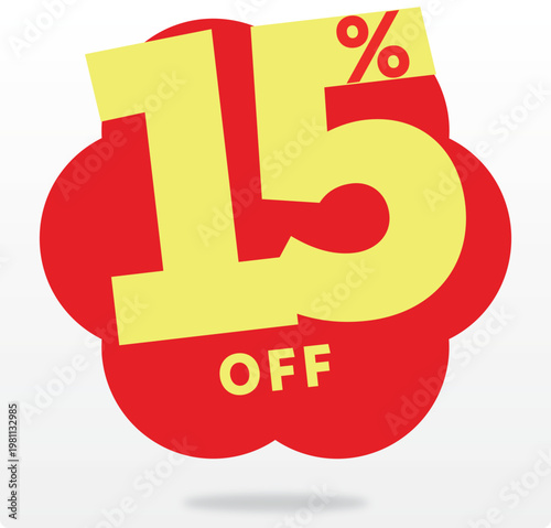 15% marketing, special, offer, value, ads, sale, store, business, discount, price, sticker, tag, banner, label. Percent, commerce, retail, off. set, icon, vector