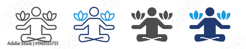 mindfulness icon set multiple style