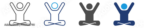 yoga icon set multiple style