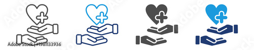 care icon set multiple style
