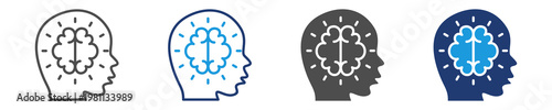 healthy mind icon set multiple style