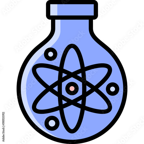 flask icon illustration design with filled outline