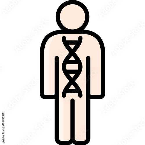 genetic icon illustration design with filled outline