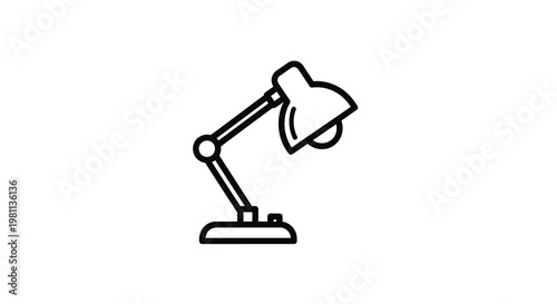 Simple black outline of a desk lamp modern design silhouette