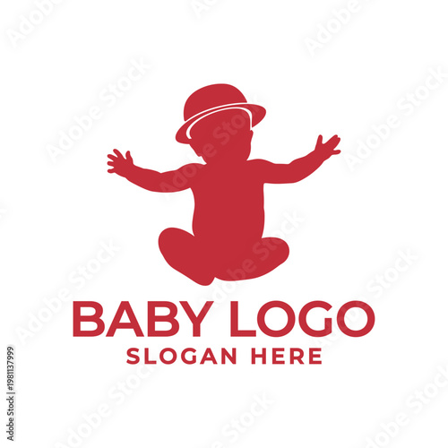 baby logo design silhouette vector line art logo design