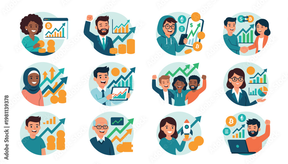 Fototapeta premium Business people analyzing data and statistics.