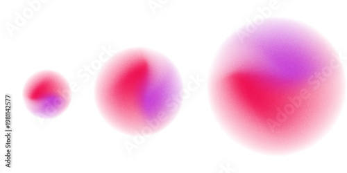 Set color circle gradient noise gradation. Abstract colorful watercolor blur mesh on isolated transparent background. Circle shape png. Gradient aura, grain neon blob noise effect vector illustration.