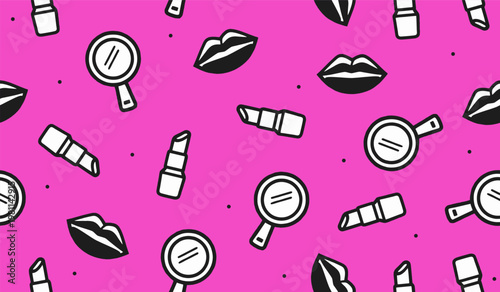 Lipstick pattern background vector design