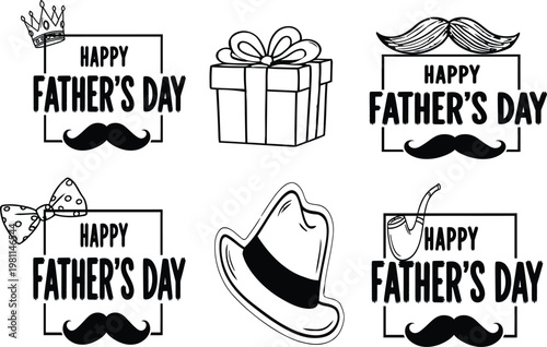 Happy fathers day stylish black white designs for celebrating dad's special day