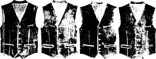 men's formal vests set in various styles and textures, classic tailored waistcoats for elegant outfits