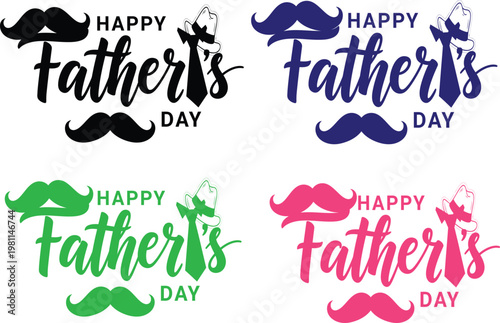 Happy fathers day vibrant watercolor designs for celebrating dad fatherhood
