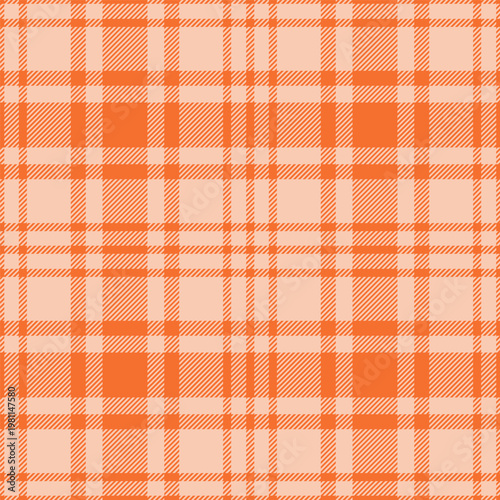 Check seamless pattern. Salmon checks background. Repeated gingham pink patern. Scottish style. Design prints. Repeating texture checkered plaid. Repeat chess woven fabric plaids. Vector illustration