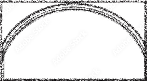 Black and white stippled arch frame