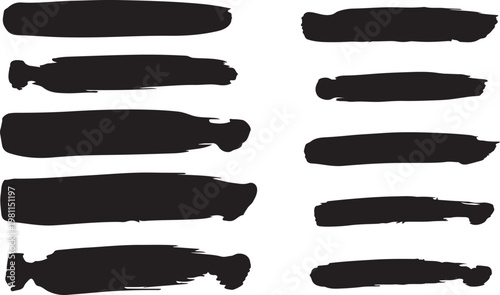 Abstract brush strokes a collection of black paint swashes