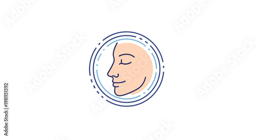 Illustration of a serene human face.
