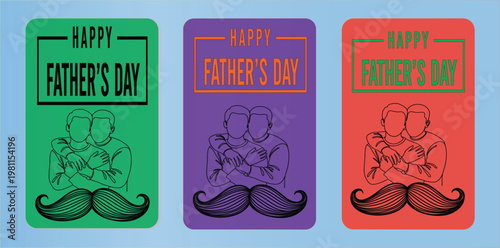 Happy fathers day cards vibrant designs for celebrating dad father figures