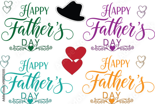 Happy father's day festive calligraphy heartfelt designs for celebrating dad