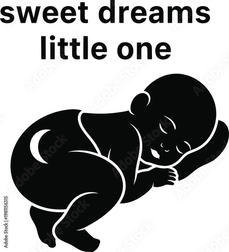 Sweet dreams little one a peaceful silhouette of a sleeping baby