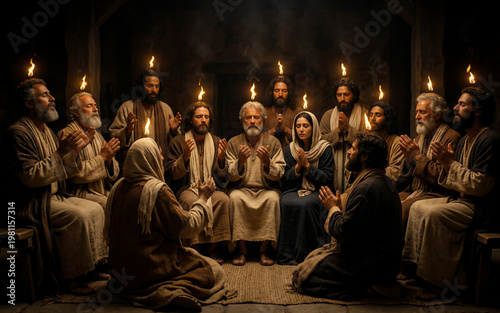 Pentecost Holy Spirit Descending on Apostles