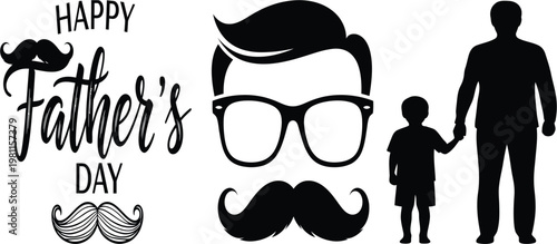 Happy father's day heartwarming illustration of dad child perfect for celebrations