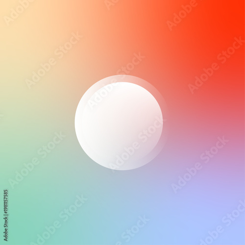 The macro photography captures its gas composition against the sky backdrop. Colorful gradient spheres on iridescent holographic background. gradient concepts with circle shape. 