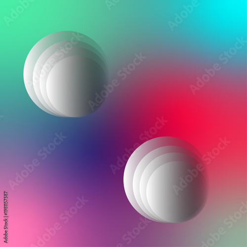 The macro photography captures its gas composition against the sky backdrop. Colorful gradient spheres on iridescent holographic background. gradient concepts with circle shape. 