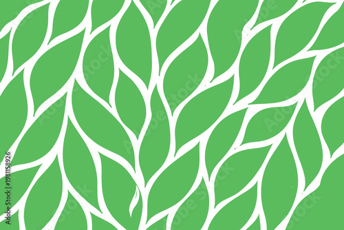 Intricate green leaf pattern with white outlines creating a natural texture design Vector