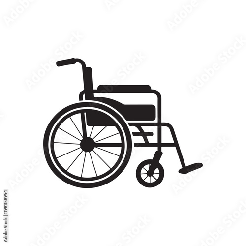Wheelchair icon vector illustration representing accessibility and mobility for people with physical disabilities isolated on white background.