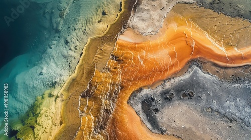 Vibrant Patterns of Thermal Springs and Mineral Deposits in Nature