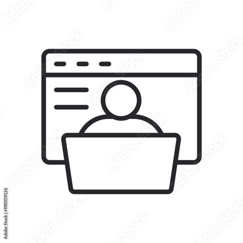 developer icons outline and Flat Style,transparent background