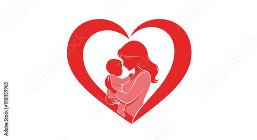 A romantic red heart vector illustration and love symbol on a white background, perfect for a Valentine's Day card design or marriage passion concept