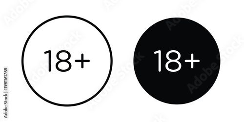 18 Plus icon clip art collection. Editable stroke icons