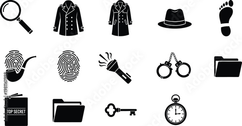 Set of flat design black and white icons for business and lifestyle concepts  