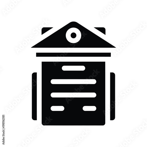 bank statement, minimalist design, glyptic icon