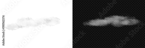 Realistic white smoke isolated on PNG background. Soft fog cloud with transparent vapor texture, perfect for overlays, visual effects and creative compositions.