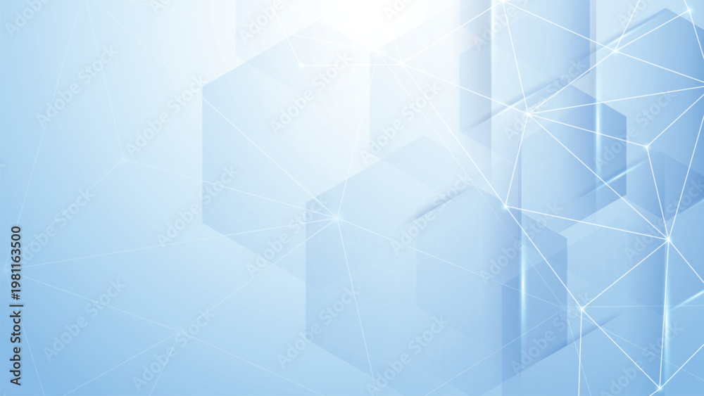 Obraz premium Abstract blue technology background with glowing light effects, geometric square composition, and modern communication concept illustration