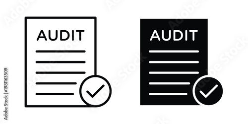 Audit icon clip art collection. Editable stroke icons