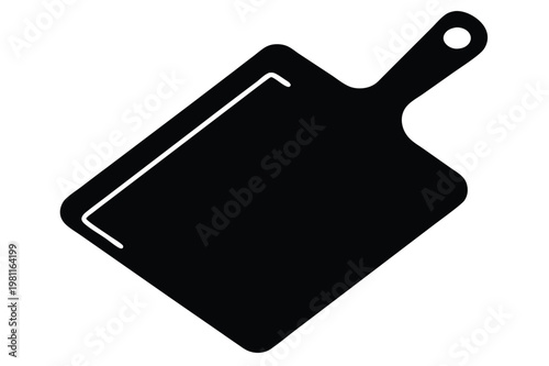 kitchen cutting board silhouette line art vector illustration