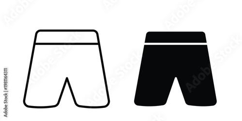 Beach shorts icon clip art collection. Editable stroke icons