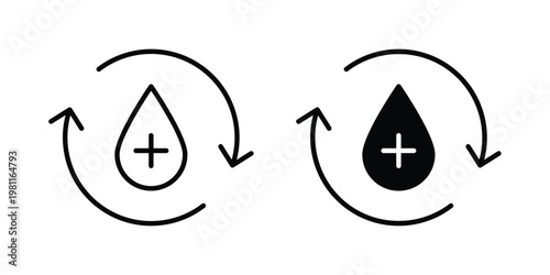 Blood flow icon clip art collection. Editable stroke icons