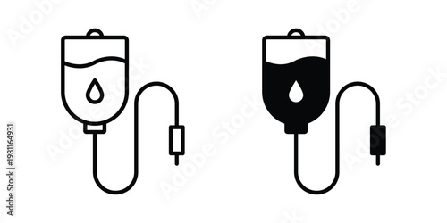 Blood transfusion icon clip art collection. Editable stroke icons