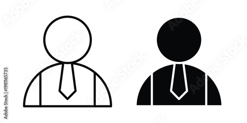 Businessman icon clip art collection. Editable stroke icons